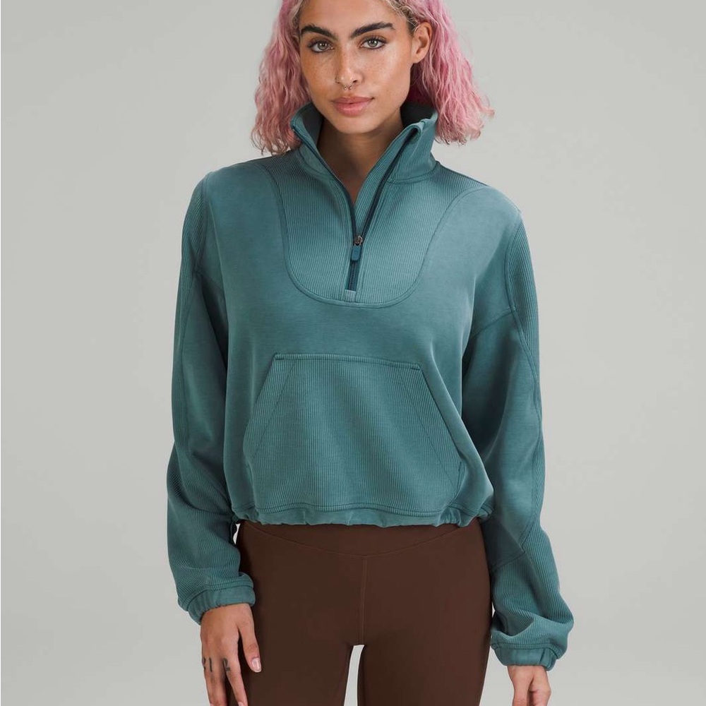 Lululemon brushed softstreme ribbed half zip